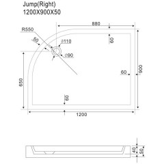 Поддон акриловый Sturm DW Jump DW-JUMP120905-RWT 1200x900x50