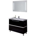 Комплект мебели Акватон Турин 100 чёрный с белой панелью