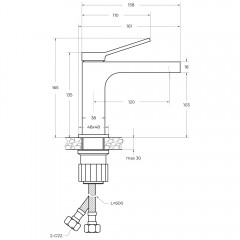 Смеситель для раковины BelBagno Albano ALBANO-LVM-CRM-W0