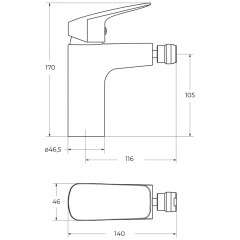 Смеситель для биде BelBagno Due DUE-BD-GM-W0
