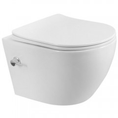 Унитаз подвесной BelBagno Marino-tor BB7026CH-TOR-BS/SC безободковый торнадо с функцией биде и смесителем