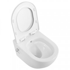 Унитаз подвесной BelBagno Marino-tor BB7026CH-TOR-BS/SC безободковый торнадо с функцией биде и смесителем