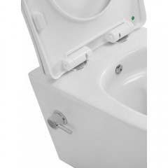 Унитаз подвесной BelBagno Marino-tor BB7026CH-TOR-BS/SC безободковый торнадо с функцией биде и смесителем