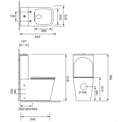 Унитаз SantiLine SL-5017MB безободковый