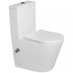 Унитаз SantiLine SL-5014T-SM/BD безободковый торнадо с функцией биде и смесителем