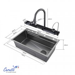 Мойка кухонная многофункциональная Cerutti Gloria Nano Embos CT11888