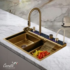 Мойка кухонная многофункциональная Cerutti Gloria Pro Nano Gold CT11109