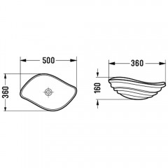 Раковина накладная CeramaLux GL50