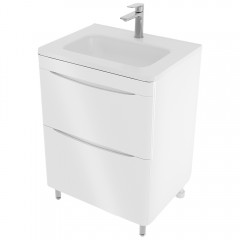 Тумба с раковиной Style Line ElFante Бергамо мини 60 напольная белый глянец