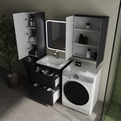 Тумба с раковиной Style Line ElFante Бергамо мини 60 напольная графит