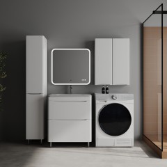 Тумба с раковиной Style Line ElFante Бергамо мини 70 напольная белый глянец