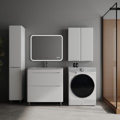 Тумба с раковиной Style Line ElFante Бергамо мини 80 напольная белый глянец