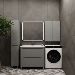 Тумба с раковиной Style Line ElFante Бергамо мини 90 напольная серый