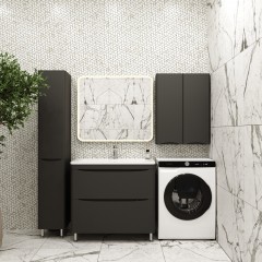 Тумба с раковиной Style Line ElFante Бергамо мини 90 напольная чёрный