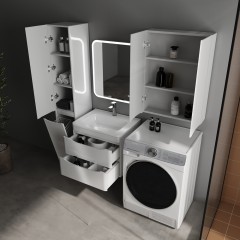 Тумба с раковиной Style Line ElFante Бергамо мини 60 подвесная белый глянец
