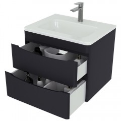 Тумба с раковиной Style Line ElFante Бергамо мини 60 подвесная графит