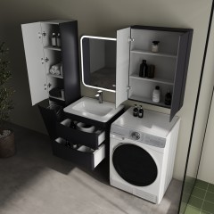 Тумба с раковиной Style Line ElFante Бергамо мини 60 подвесная графит