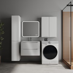 Тумба с раковиной Style Line ElFante Бергамо мини 70 подвесная белый глянец