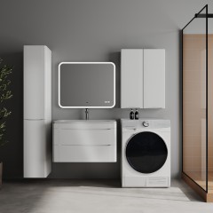 Тумба с раковиной Style Line ElFante Бергамо мини 80 подвесная белый глянец