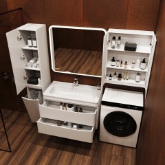 Тумба с раковиной Style Line ElFante Бергамо мини 90 подвесная белый