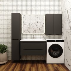 Тумба с раковиной Style Line ElFante Бергамо мини 90 подвесная чёрный