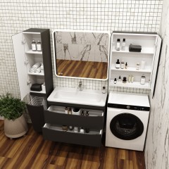 Тумба с раковиной Style Line ElFante Бергамо мини 90 подвесная чёрный