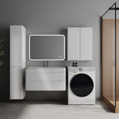 Тумба с раковиной Style Line ElFante Бергамо мини 90 подвесная белый глянец
