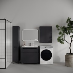Тумба с раковиной Style Line ElFante Марелла 80 напольная графит