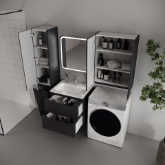 Тумба с раковиной Style Line ElFante Марелла 60 подвесная графит