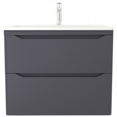 Тумба с раковиной Style Line ElFante Марелла 70 подвесная графит
