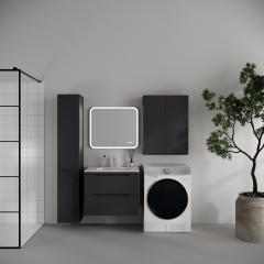 Тумба с раковиной Style Line ElFante Марелла 70 подвесная графит