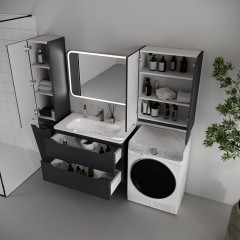 Тумба с раковиной Style Line ElFante Марелла 90 подвесная графит
