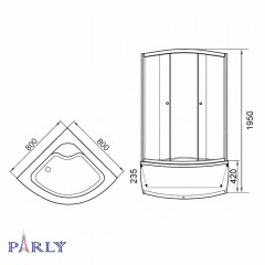Душевой угол Parly ZF80N