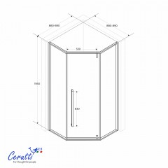 Душевое ограждение Cerutti C3AWF R