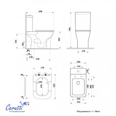 Унитаз Cerutti Vettore Tornado CT11134 безободковый торнадо