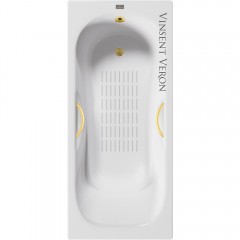 Ванна чугунная Vinsent Veron Aura VAU1707042H/VH0015MGD-AS 170x70 с ручками и антискользящим покрытием