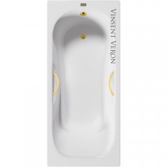 Ванна чугунная Vinsent Veron Aura VAU1808045H/VH0015MGD 180x80 с ручками