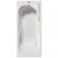 Ванна чугунная Vinsent Veron Aura VAU1808045H/VH0015MGD-AS 180x80 с ручками и антискользящим покрытием