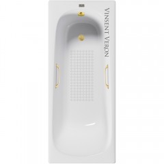 Ванна чугунная Vinsent Veron Concept VCO1407042H/VH0012MGD-AS 140x70 с ручками и антискользящим покрытием