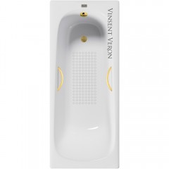 Ванна чугунная Vinsent Veron Concept VCO1407042H/VH0015MGD-AS 140x70 с ручками и антискользящим покрытием