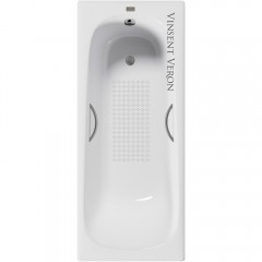 Ванна чугунная Vinsent Veron Concept VCO1657042H/VH0015GM-AS 165x70 с ручками и антискользящим покрытием