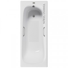 Ванна чугунная Vinsent Veron Concept VCO1707042H/VH0012GM-AS 170x70 с ручками и антискользящим покрытием
