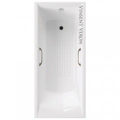 Ванна чугунная Vinsent Veron Devon VDV1707045H/VH0012BR-AS 170x70 с ручками и антискользящим покрытием