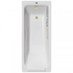 Ванна чугунная Vinsent Veron Italon VIT1707045H/VH0012MGD-AS 170x70 с ручками и антискользящим покрытием
