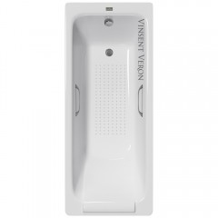 Ванна чугунная Vinsent Veron Italon VIT1707045H/VH0012GM-AS 170x70 с ручками и антискользящим покрытием
