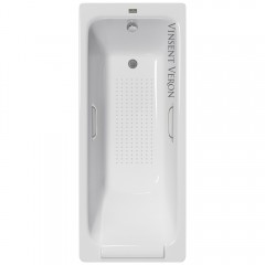 Ванна чугунная Vinsent Veron Italon VIT1707045H/VH0012NI-AS 170x70 с ручками и антискользящим покрытием