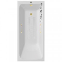 Ванна чугунная Vinsent Veron Kingston VKN1808050H/VH0012MGD-AS 180x80 с ручками и антискользящим покрытием