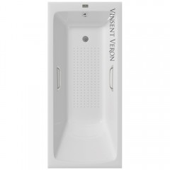 Ванна чугунная Vinsent Veron Kingston VKN1808050H/VH0012NI-AS 180x80 с ручками и антискользящим покрытием