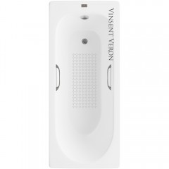 Ванна чугунная Vinsent Veron Soissons VCN1707042H/VH0012GM-AS 170x70 с ручками и антискользящим покрытием