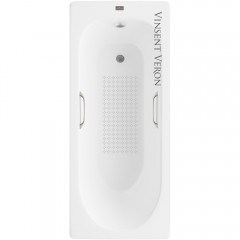 Ванна чугунная Vinsent Veron Soissons VCN1707042H/VH0012NI-AS 170x70 с ручками и антискользящим покрытием